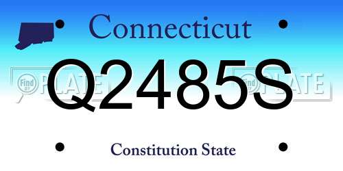 Q2485S Connecticut License Plate