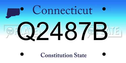 Q2487B Connecticut License Plate