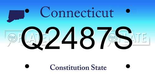 Q2487S Connecticut License Plate