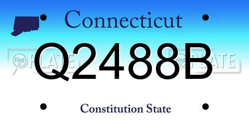 Q2488B Connecticut License Plate