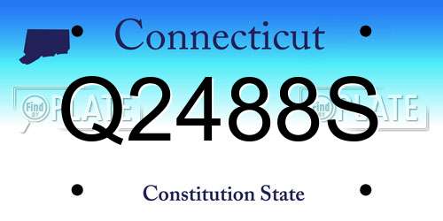 Q2488S Connecticut License Plate