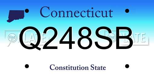 Q248SB Connecticut License Plate