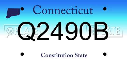 Q2490B Connecticut License Plate