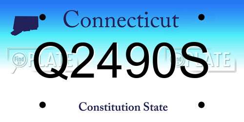 Q2490S Connecticut License Plate
