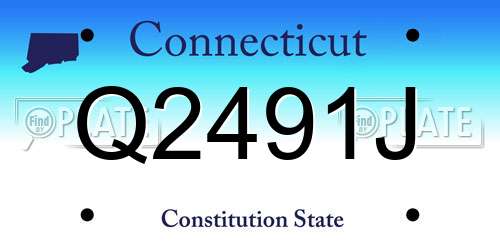 Q2491J Connecticut License Plate