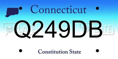 Q249DB Connecticut License Plate