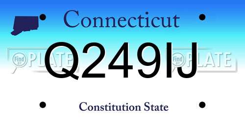Q249IJ Connecticut License Plate