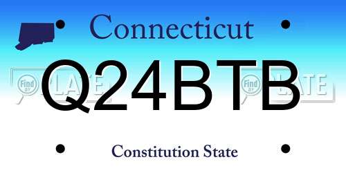 Q24BTB Connecticut License Plate