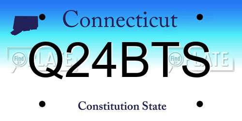 Q24BTS Connecticut License Plate