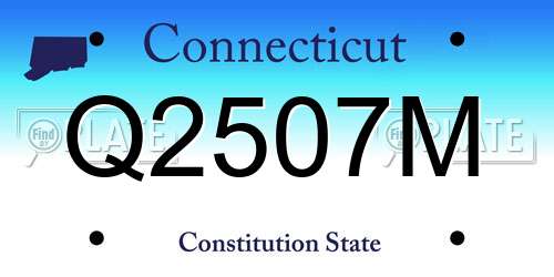 Q2507M Connecticut License Plate