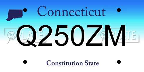 Q250ZM Connecticut License Plate
