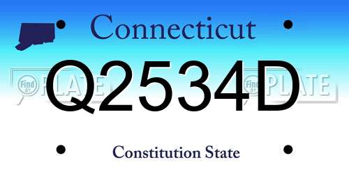 Q2534D Connecticut License Plate