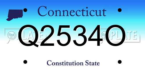 Q2534O Connecticut License Plate