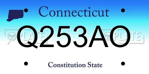 Q253AO Connecticut License Plate