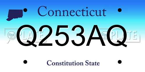 Q253AQ Connecticut License Plate