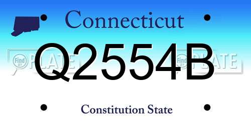 Q2554B Connecticut License Plate