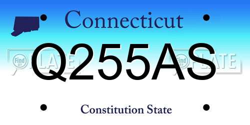 Q255AS Connecticut License Plate