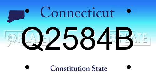 Q2584B Connecticut License Plate