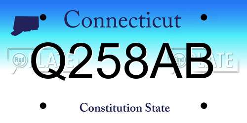 Q258AB Connecticut License Plate