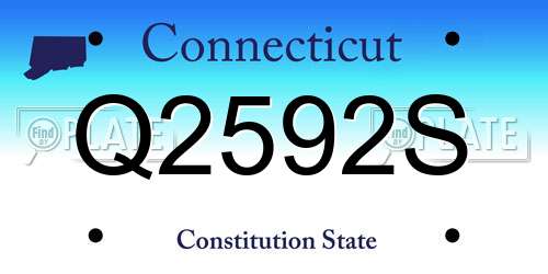 Q2592S Connecticut License Plate