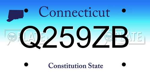 Q259ZB Connecticut License Plate