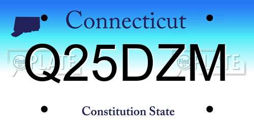 Q25DZM Connecticut License Plate
