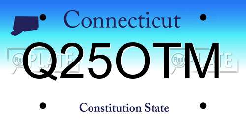 Q25OTM Connecticut License Plate