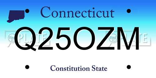 Q25OZM Connecticut License Plate