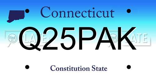 Q25PAK Connecticut License Plate