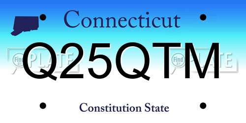 Q25QTM Connecticut License Plate