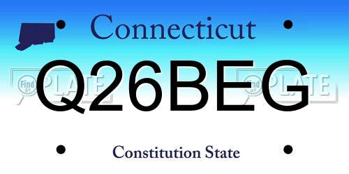 Q26BEG Connecticut License Plate
