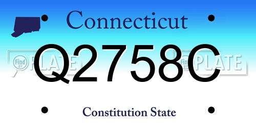 Q2758C Connecticut License Plate
