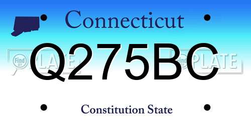 Q275BC Connecticut License Plate