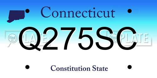 Q275SC Connecticut License Plate