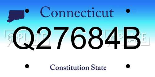 Q27684B Connecticut License Plate