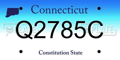 Q2785C Connecticut License Plate