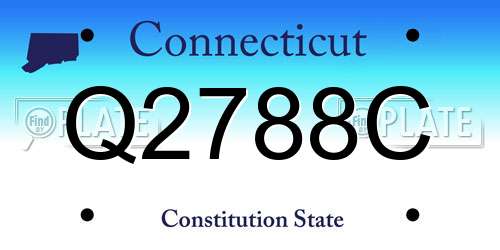 Q2788C Connecticut License Plate