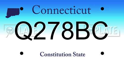 Q278BC Connecticut License Plate