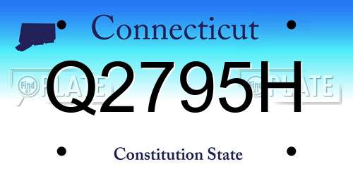 Q2795H Connecticut License Plate