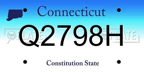 Q2798H Connecticut License Plate