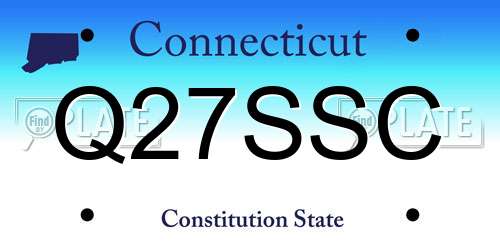 Q27SSC Connecticut License Plate