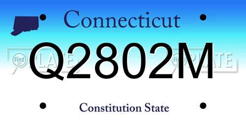 Q2802M Connecticut License Plate