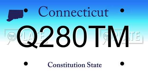 Q280TM Connecticut License Plate