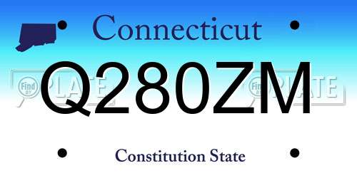 Q280ZM Connecticut License Plate