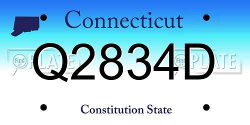 Q2834D Connecticut License Plate