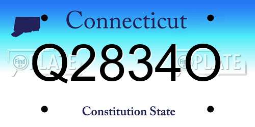 Q2834O Connecticut License Plate
