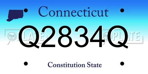 Q2834Q Connecticut License Plate