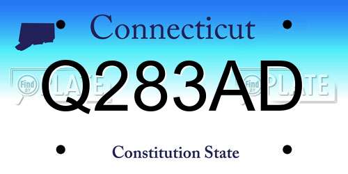 Q283AD Connecticut License Plate
