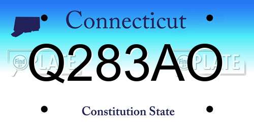 Q283AO Connecticut License Plate