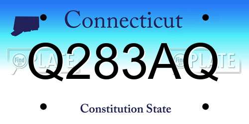 Q283AQ Connecticut License Plate